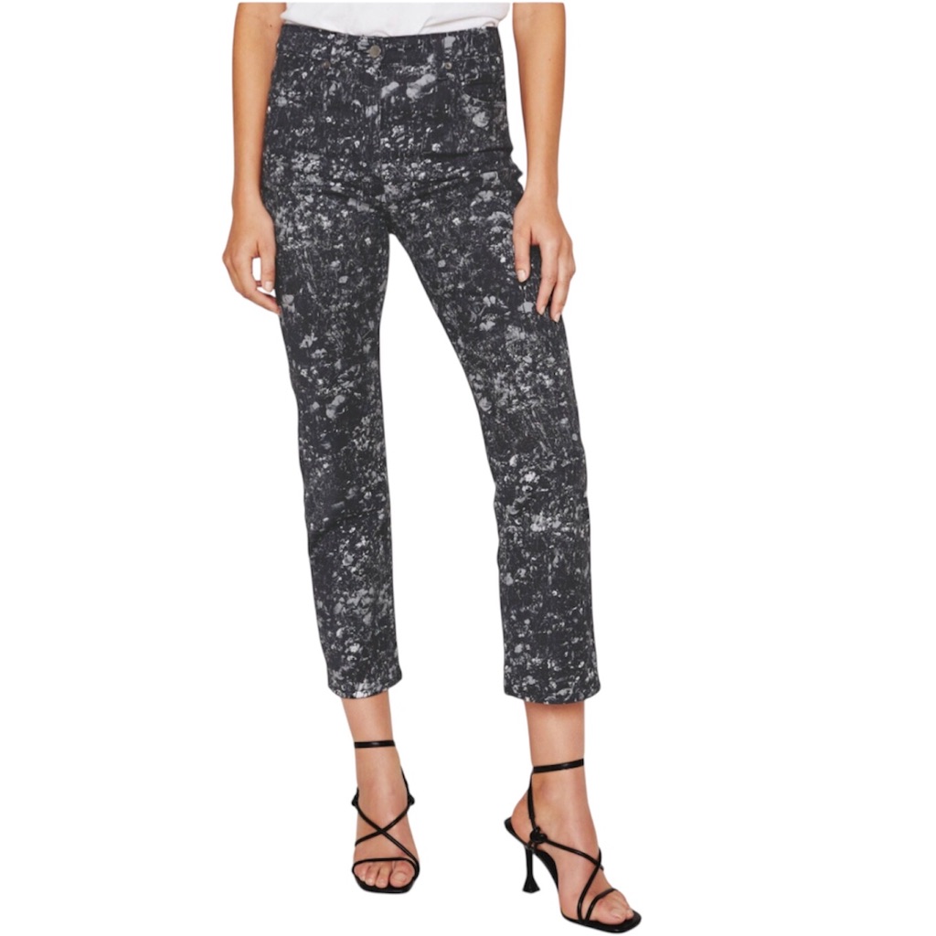 Ag Adriano Goldschmied Jeans Alexxis Cropped Hi Rise Black Floral Size 27